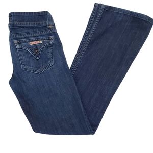 HUDSON FLAP POCKET DARK WASH FLARE BLUE JEANS SIZE 26